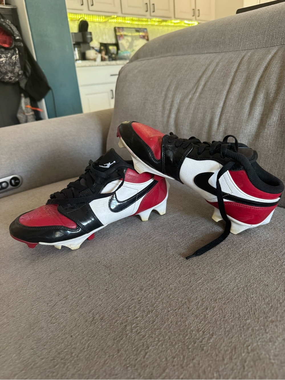 Jordan Kids Black, Red & White Soccer Cleats